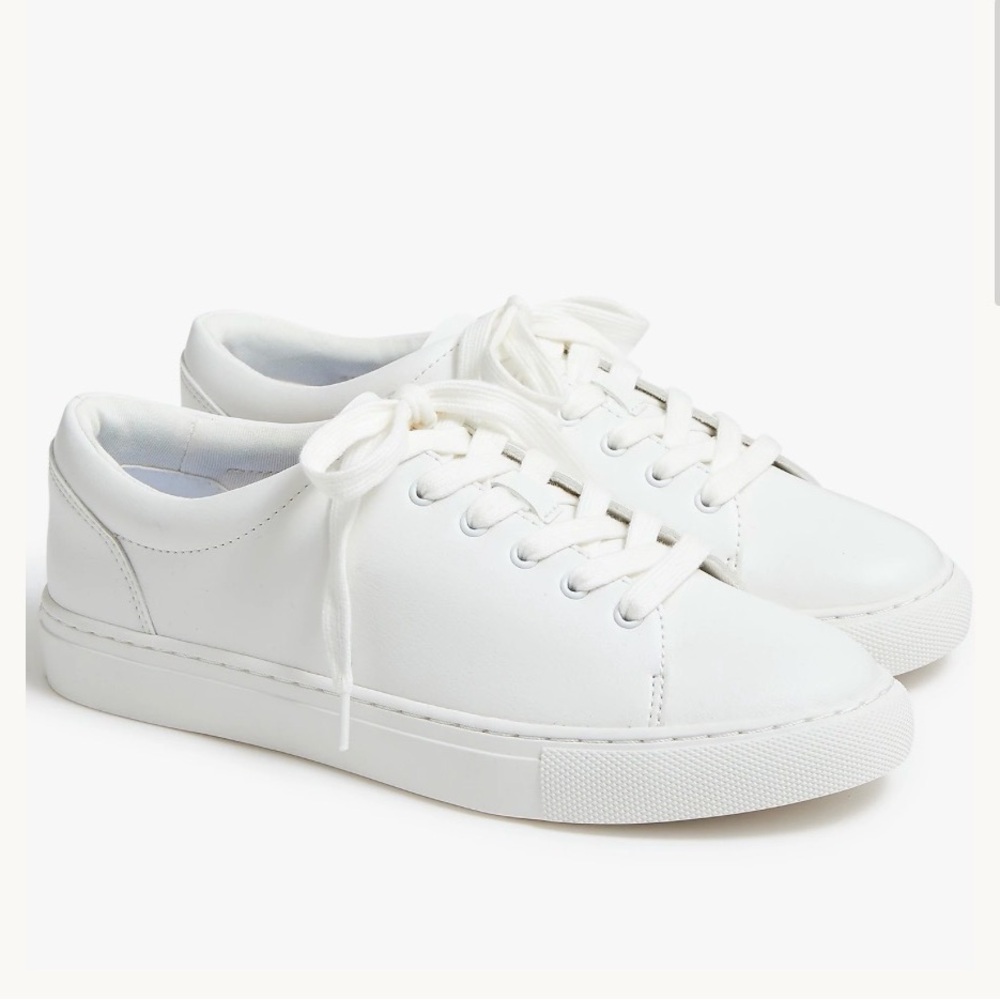 J. Crew White Leather Low-Top Sneakers